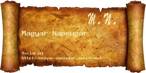 Magyar Napsugár névjegykártya